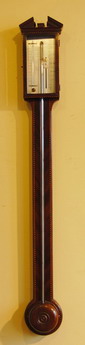 Mahogany Stick Barometer by P.Caminada of Taunton 