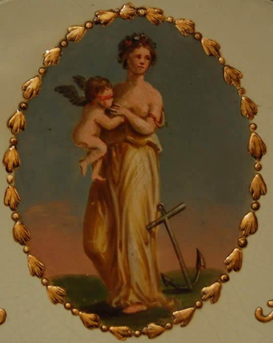 Cartouche of Dial arch from Longcase by Henry Wherland of Cork Ireland