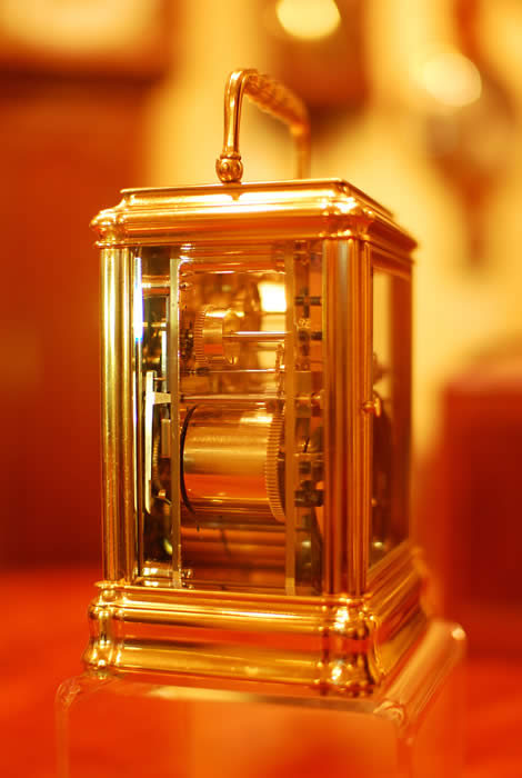 Carriage clock by Henry Jacot Grande Sonnerie with Alarm