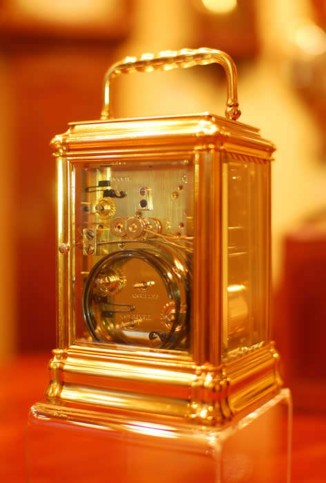 Carriage clock by Henry Jacot Grande Sonnerie with Alarm