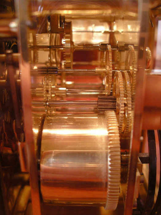 Tiffany Carriage clock detailed photo of Movement 