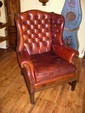 Old Leather Library Chair 