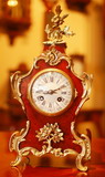 French Red shell, Ormulu Mantel Clock