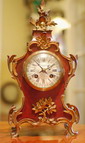 French Red shell, Ormolu Mantel Clock