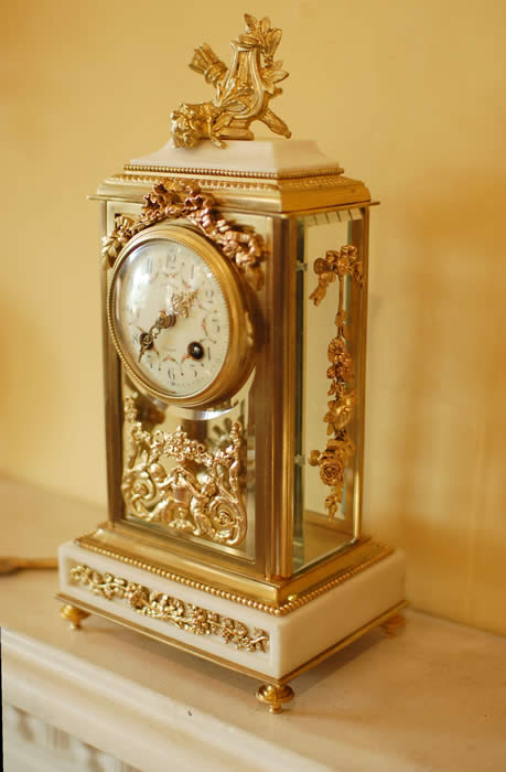 A fine mantel clock of small proportions  