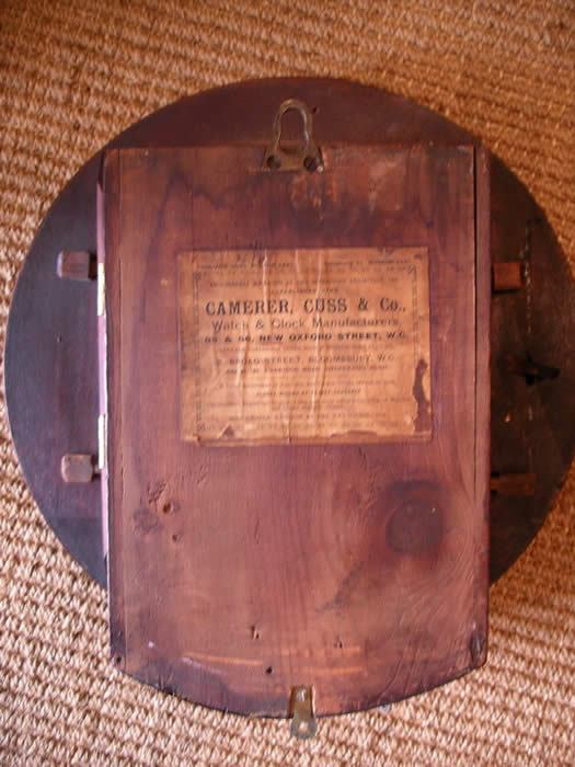 Back Box of Camerer Cuss Dial clock with original Label