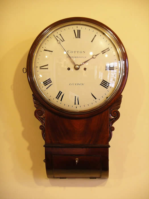 Francis Cotton London wall clock with Bell strike on the hour , circa 1820 